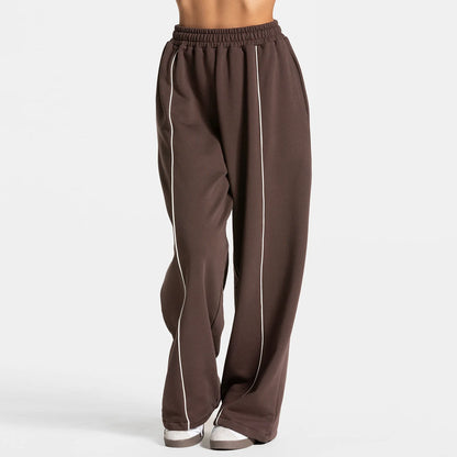LOGO Loose Yoga Pants - Fashionable and Comfortable Casual Straight Yoga Pants with High Elasticity Fitness and Sports Pants