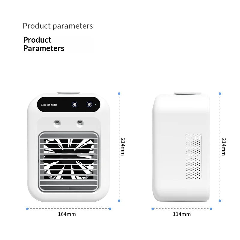 Portable Dormitory Spray Cooler with Humidification, Electric Fan, Desktop Mobile Air Cooler for Small Household Air Conditioner