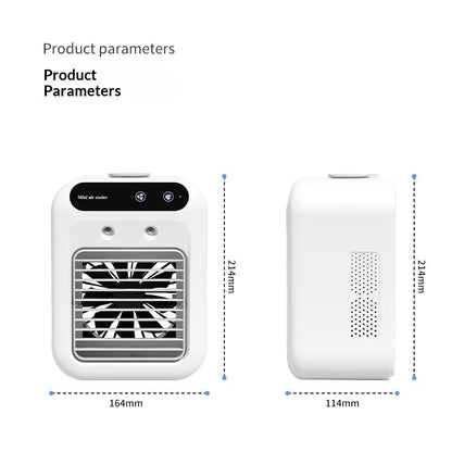 Portable Dormitory Spray Cooler with Humidification, Electric Fan, Desktop Mobile Air Cooler for Small Household Air Conditioner