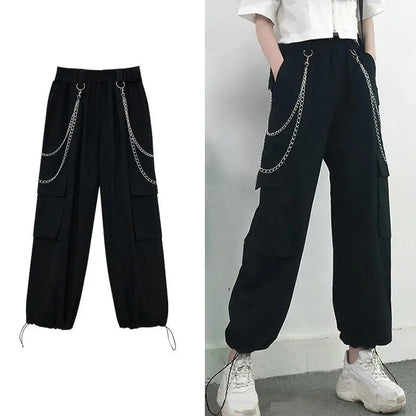 Women Y2K Streetwear Cargo Pants Vintage Fashion High Waist Baggy Trousers Female Loose Sweatpants Wide Leg Joggers Trousers