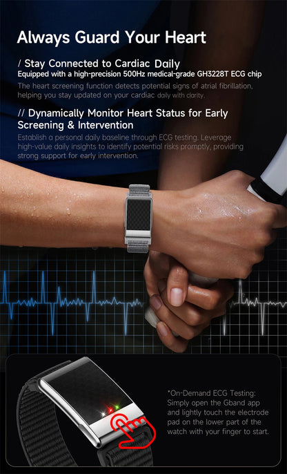 New ECG Health Smart Bracelet Men Women Heart Rate Blood Pressure Blood Lipids Uric Acid IP68 Waterproof Sport Band Smartwatches