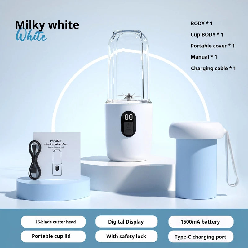 Xiaomi Portable USB Blender - Cordless Mini Juicer for Smoothies  Protein Shakes