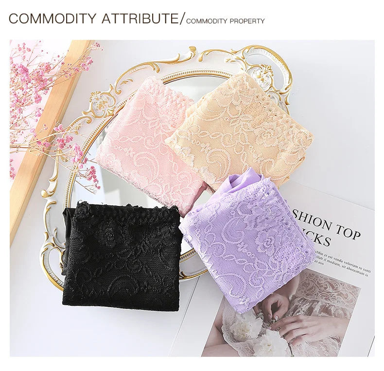 6pcs Women's Panties High Waist Underwear Large Size Fashion Girls Briefs Plus Size Breathable Lace Panty Female Lingerie
