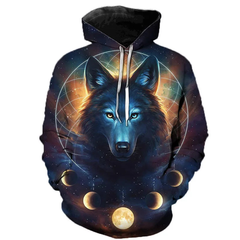 3D Wolf Hoodies Men Hooded Animal Printed Hoodie Sweatshirts Tracksuits Man/women Jackets Funny Hoody DropShipping