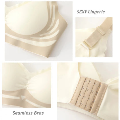 Wireless Push-Up Bra - Seamless Full Cup Plus Size Bralette With Soft Sleepwear Comfort