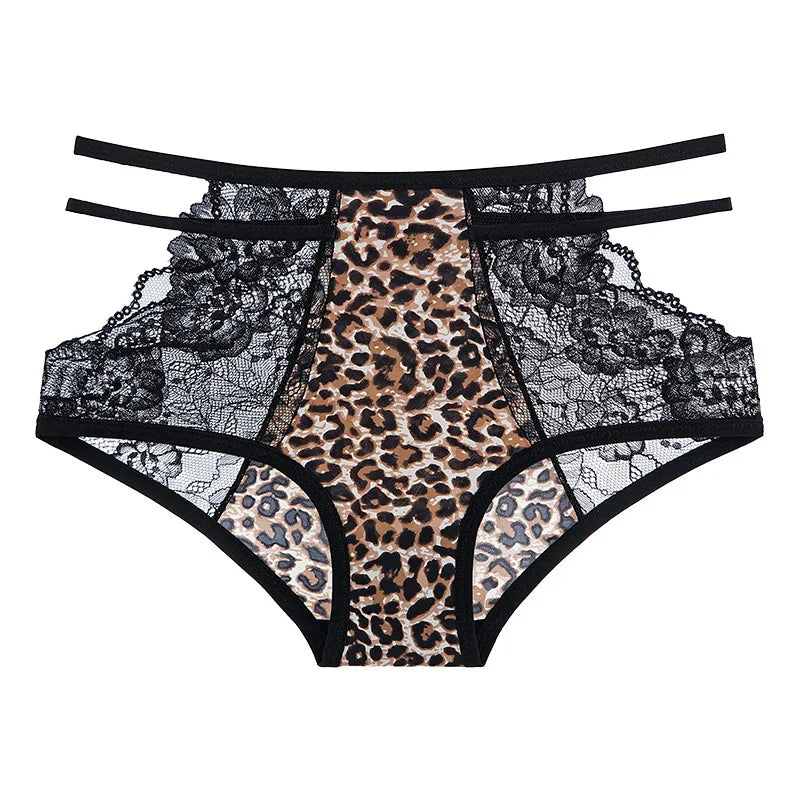Women's Underwear Sexy Lace Panties Plus Size High Waist Ice Silk Briefs Fashion Seamless Hollow Out Underpants Female Lingerie