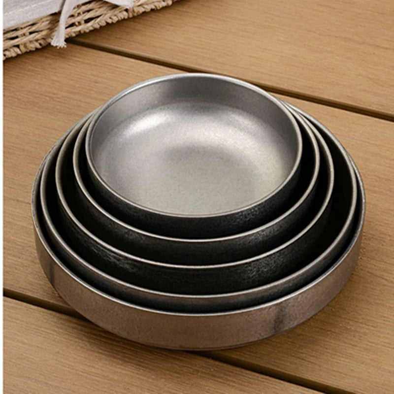 304 Stainless Steel Salad  Seasoning Bowl Set - Retro Tableware 2025