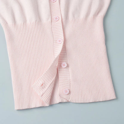 Tuularose Autumn Fashion Knitwear Cardigan Top Female Ribbed Patchwork Slim Casual Cropped Inner Top Women Knit Cardigan Outwear