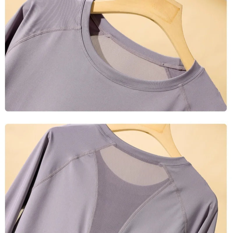 Women's Yoga Top – Long Sleeve Quick Dry Sportswear | Breathable, Flexible Workout Tee