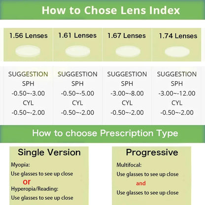 Photochromic Prescription Glasses Women Cat Eye Butterfly Frame Progressive Eyewear