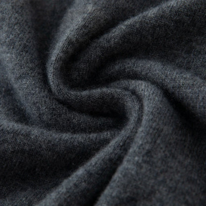 CHICUU Men's 100% Cashmere Sweater Zipper Pullover Mock Neck Long Sleeve Basic Cashmere Knitwear Autumn Winter Clothing Tops