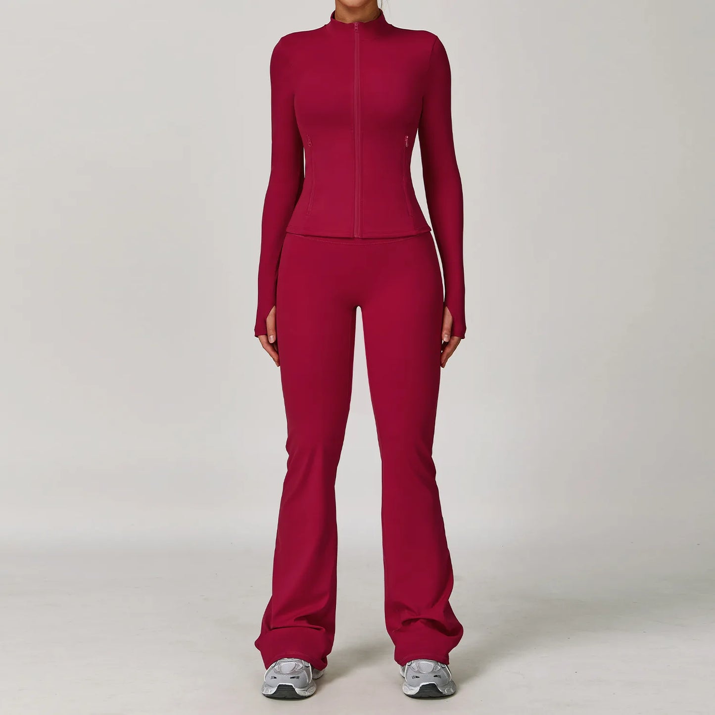 Women Yoga Sports Set - Running Fitness Outfit with Super Elastic, Breathable Gym Tracksuit