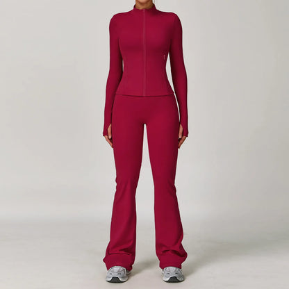 Women Yoga Sports Set - Running Fitness Outfit with Super Elastic, Breathable Gym Tracksuit