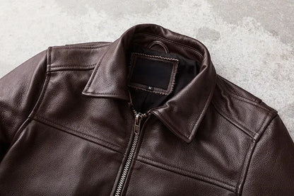 New Casual Real Cowhide Genuine Leather Jacket Men Slim Mens Clothes Spring Autumn Men's Cow Clothing Asian Size 6XL