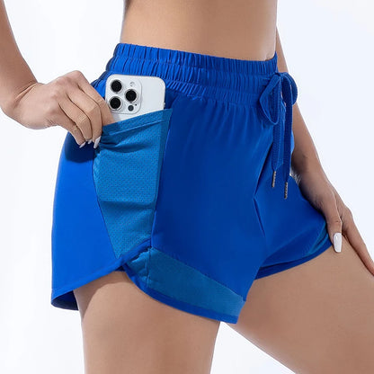 Women's Yoga Shorts - Fitness Running Quick Dry Pants with Elastic Waist