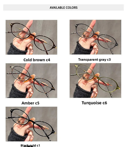 Oval Reading Glasses - Women's Classic Oval Frames, Anti Blue Light, Progressive Lenses