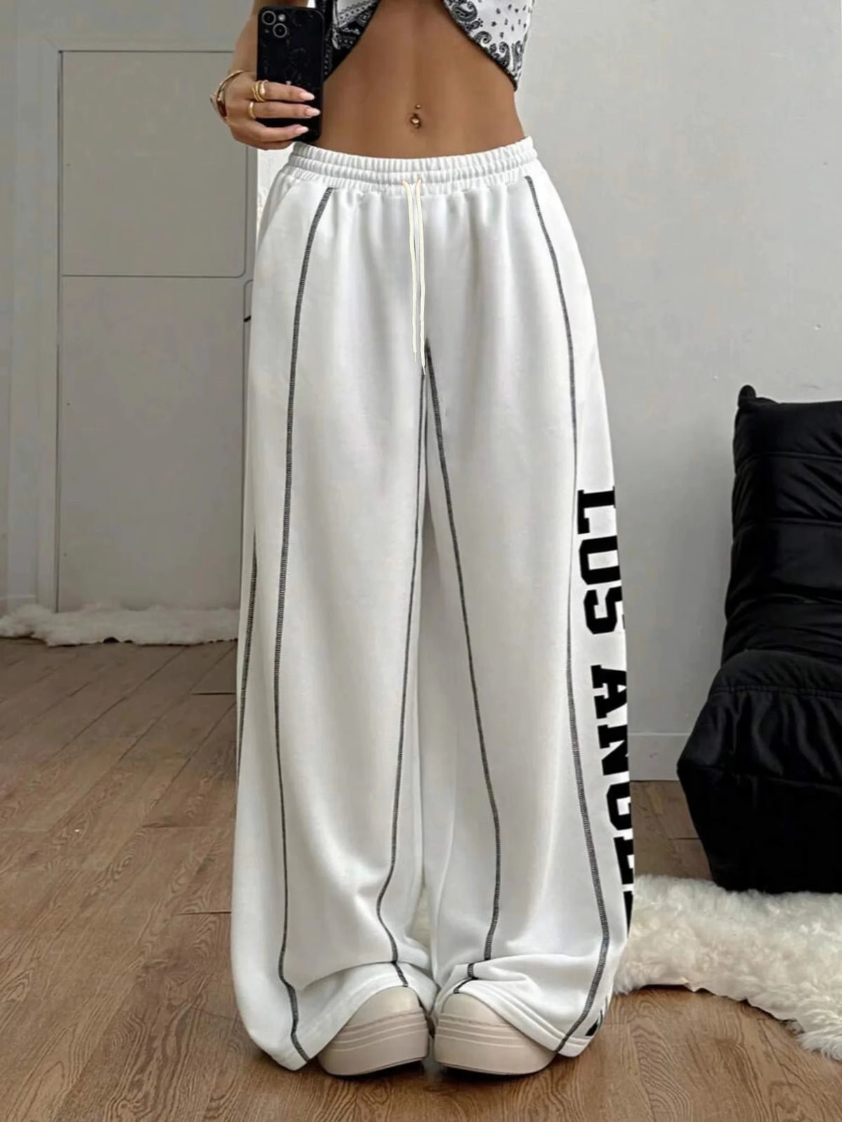 2026 Hot-selling Unisex High Waist Wide Leg Trousers Y2K Casual Loose Straight Pants Trendy Streetwear Fashion for Women Men