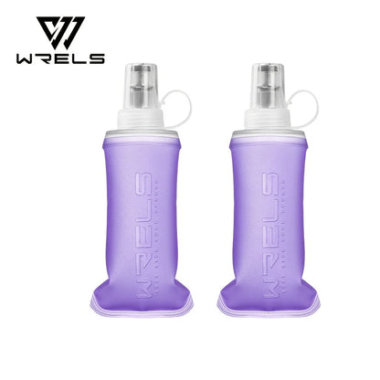 WRELS Soft Water Bottle Collapsible Soft Flask TPU Running Water Bottle Foldable Water Bag BPA-Free Sports Soft Water Flask