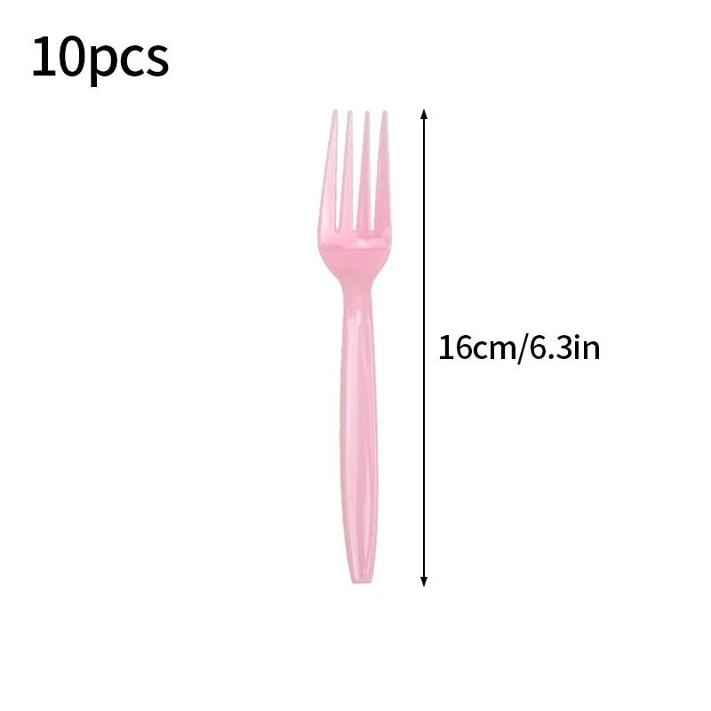 Solid Color Disposable Tableware - Pink  Blue Baby Shower  Birthday Party Supplies