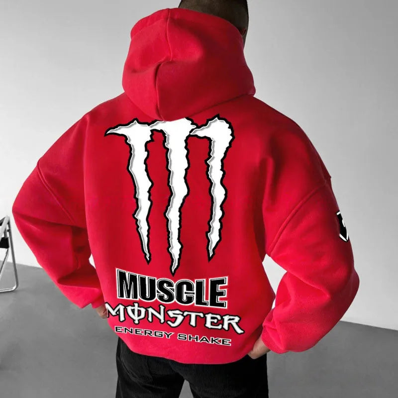 Monster Energy Hoodies – Charcoal Gray Streetwear Pullover For Men & Women