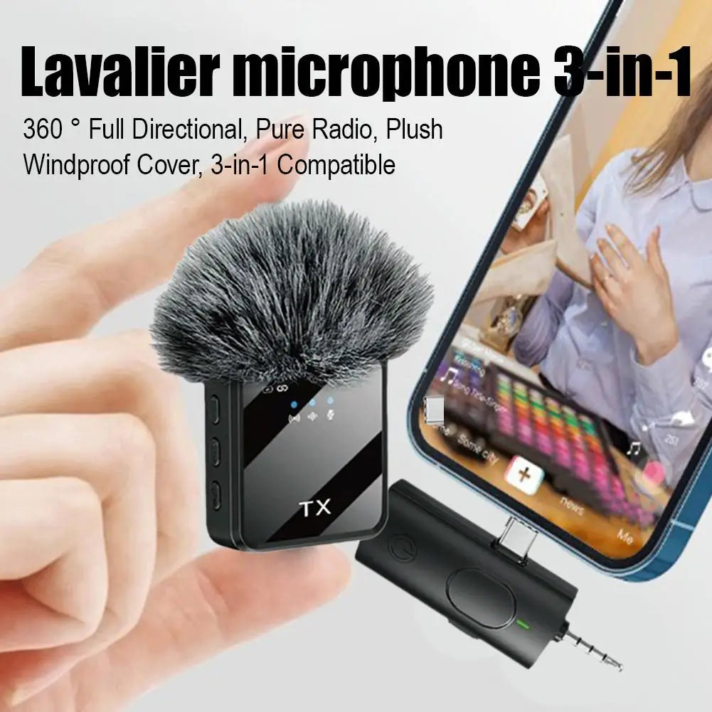Professional Wireless Lavalier Microphone For Smartphones, Computers and Cameras, Live Broadcast, Vlog, Plug and Play