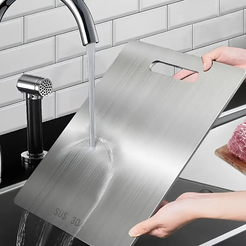 Titanium Cutting Board - Double-Sided Stainless Steel Chopping Board for Meat  Fruit - ZOOMNSTORE