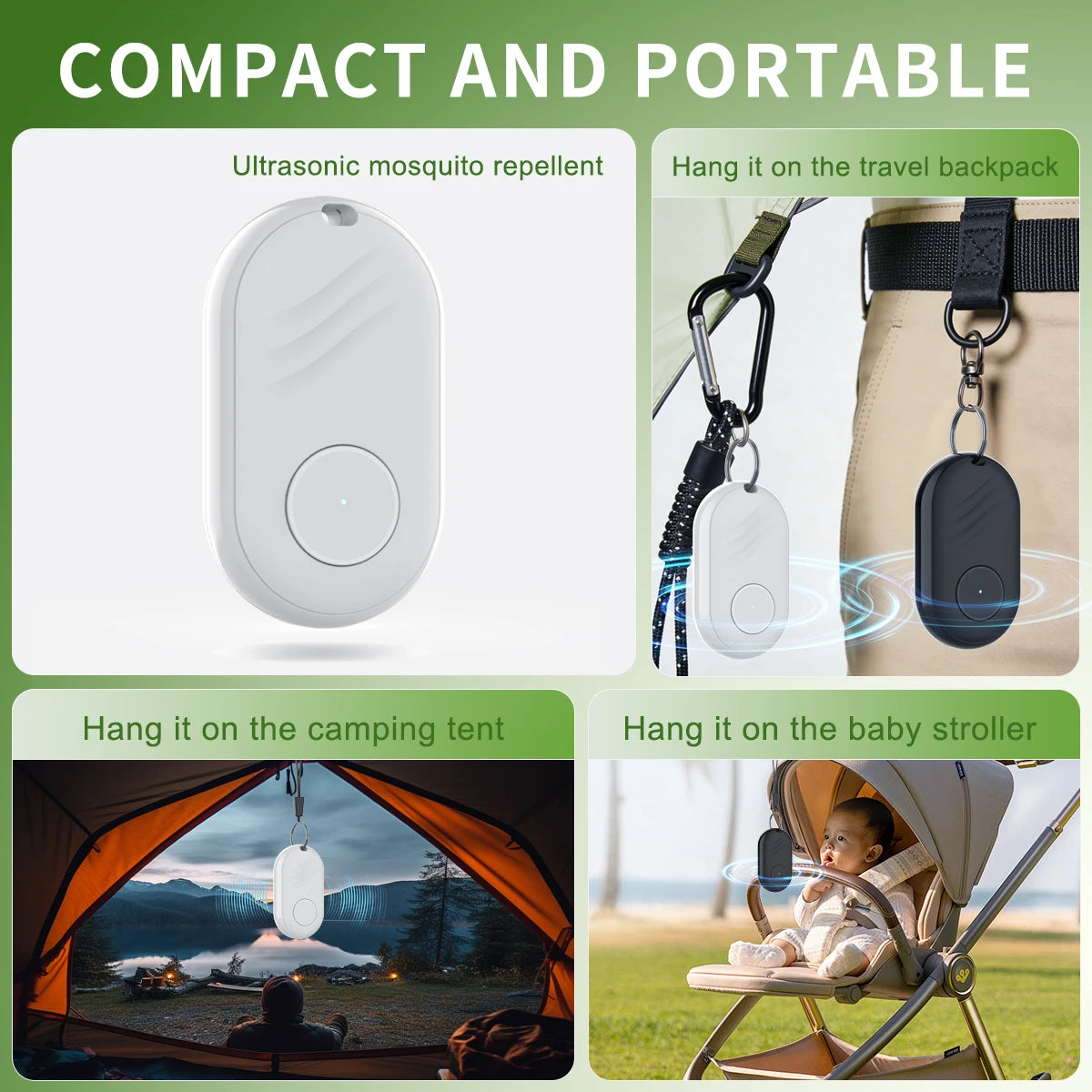 M63 Mosquito Repellent Pendant Mosquito Proof Keychain Children Adults Outdoor Portable Ultrasonic Insect Repellent Rechargeable