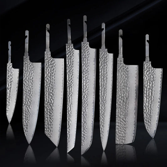 Damascus Steel VG10 Chef Knife Blank - Hand Forged Kitchen Knife Making Tool