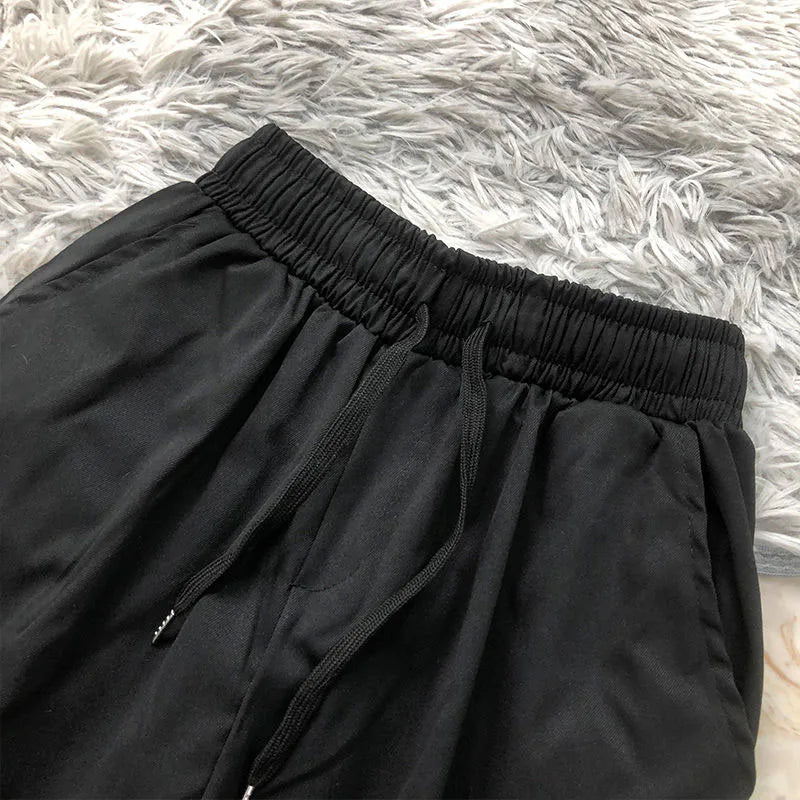 Summer Cargo Shorts Women Y2K Harajuku Streetwear Hip Hop with Chain Shorts Bf High Waist Baggy Wide Leg Short Pants New