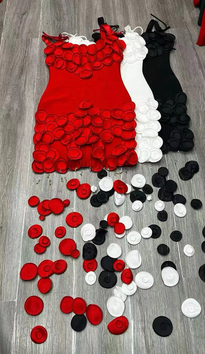 2026 New Bandage Women's Sexy Tube Top Sleeveless Flower Waist Elegant Temperament Bandage Dress