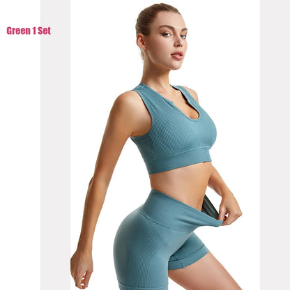 Peach Butt Fitness Fast Dry Running Sports Tight Yoga Shorts Lady's Shock Proof Yoga Beauty Vest Fitness Sports Bra Set