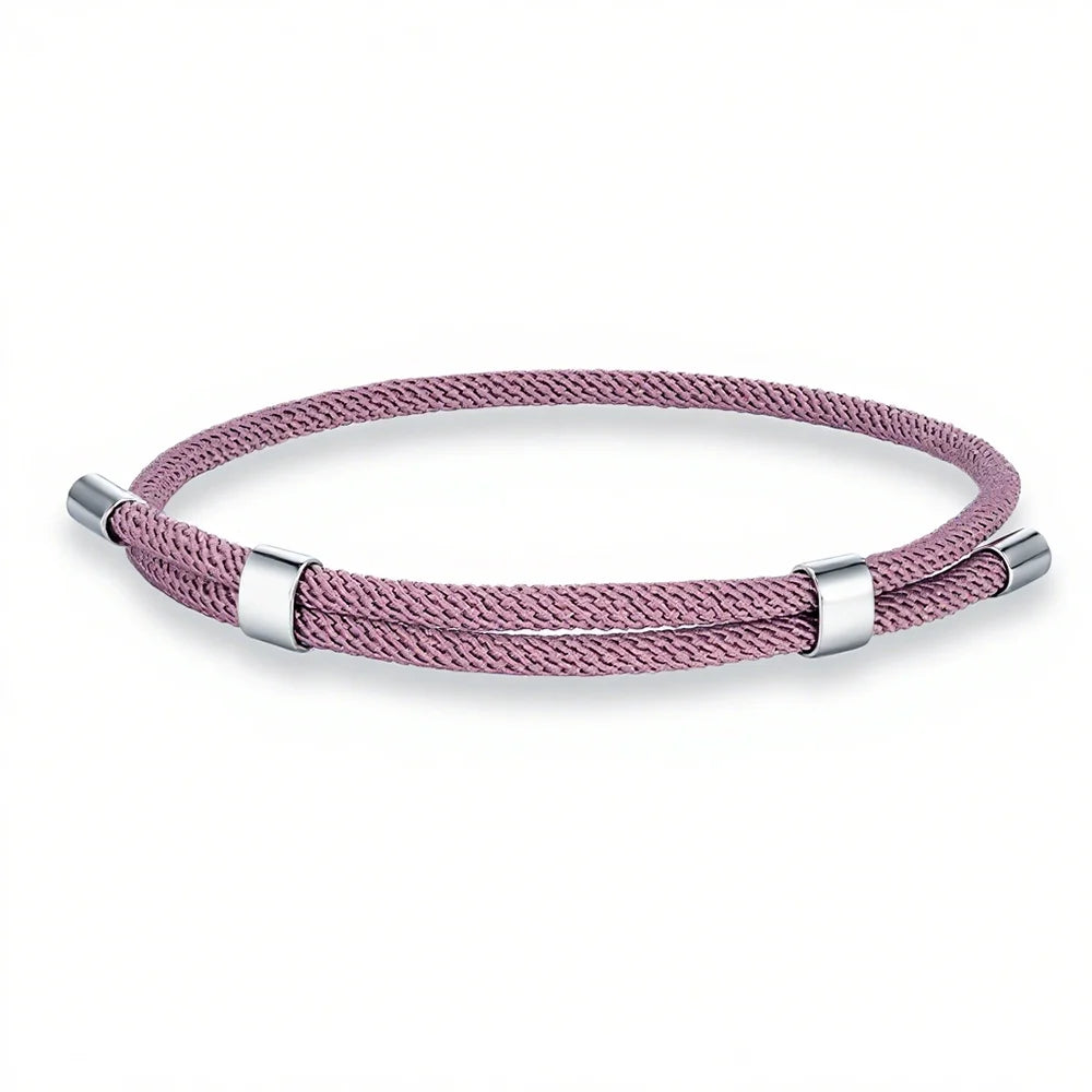 MKENDN Simple Style Men Women Bracelet 3mm Durable Marine Rope With Polished Steel Closure Jewelry Summer Beach Gifts