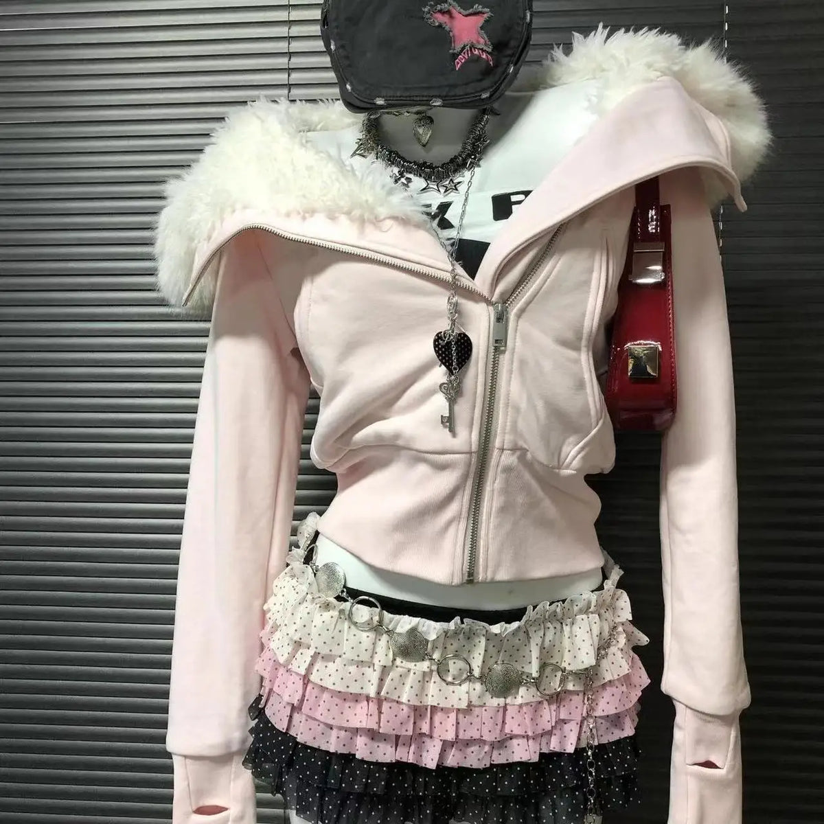 Vintage American Retro Solid Hooded Hoodie Women Winter Faux Fur Lined Zip Up Sweatshirt Cozy Fleece Pullover Streetwear Jacket