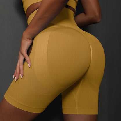 Women Yoga Shorts - High Waist Seamless Gym Push Up Fitness Cycling Workout