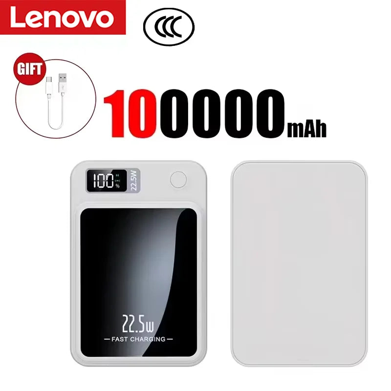 Lenovo 500000mAh Portable Magnetic Wireless Power Bank Fast Charger For Magsafe Auxiliary Battery For iphone Huawei Samsung 2027