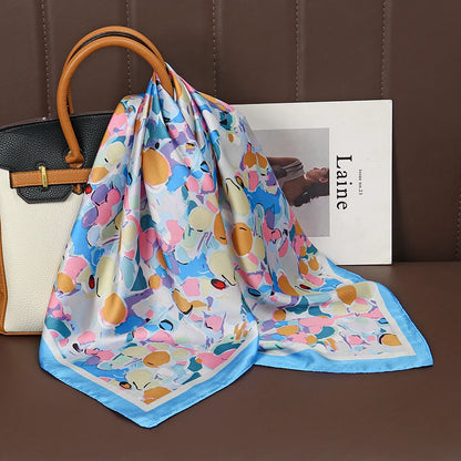 Luxury Satin Silk Scarf - Womens Fashion Shawl Hijab Neckerchief Bandana 2023