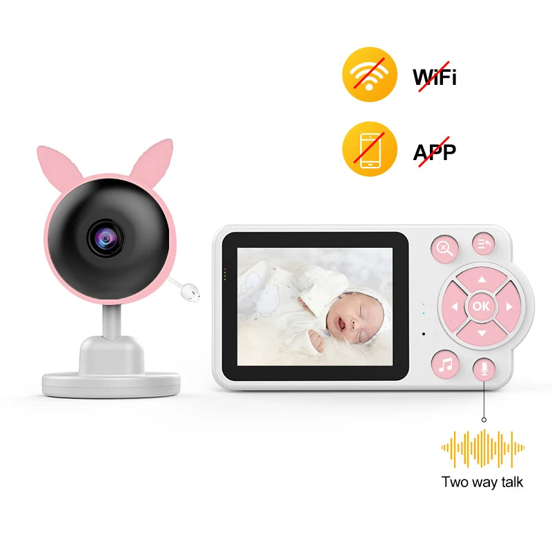 Damini 720p HD baby monitor IR night vision breastfeeding reminder temperature detection lullaby 2.4G wireless connection