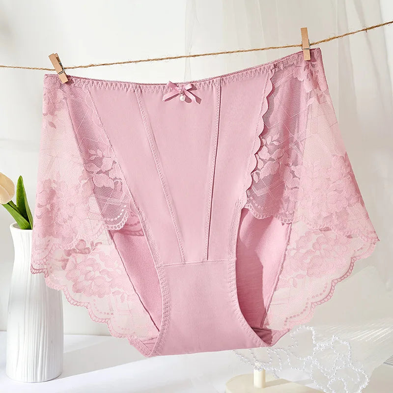 New Plus Size Lace Panties   High Waist Modal Underwear for Women 60-105kg Summer Thin  Sexy