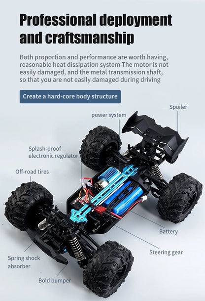 116 4WD RC Monster Truck - High Speed Drift Remote Control Car for Kids