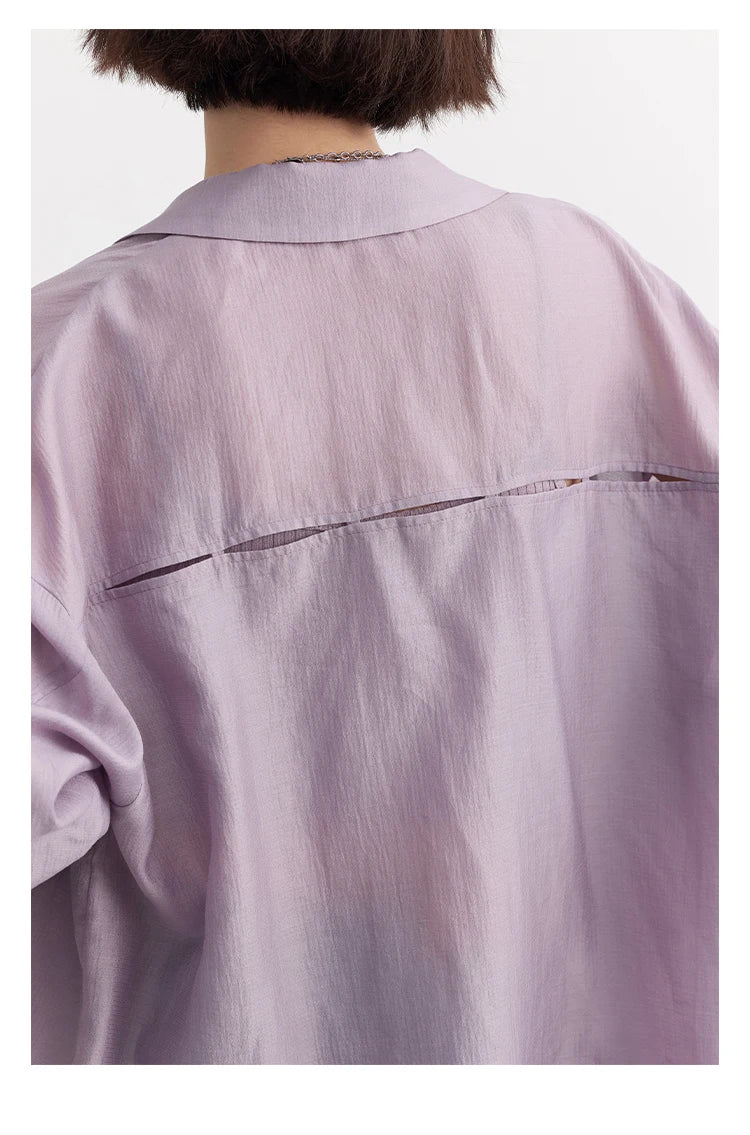 CHIC VEN Women Thin Shirt Long Sleeve Casual Loose Slightly Transparent Cool Blouses Woman Solid Design Female Top Summer 2026