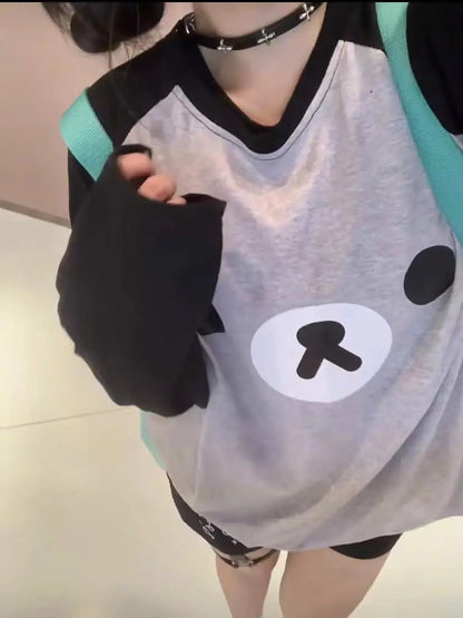 Deeptown Kawaii Anime Women T-shirts Oversize Cute Japanese Harajuku Lolita Style Long Sleeve Tee Preppy Y2k Graphic Top Fashion
