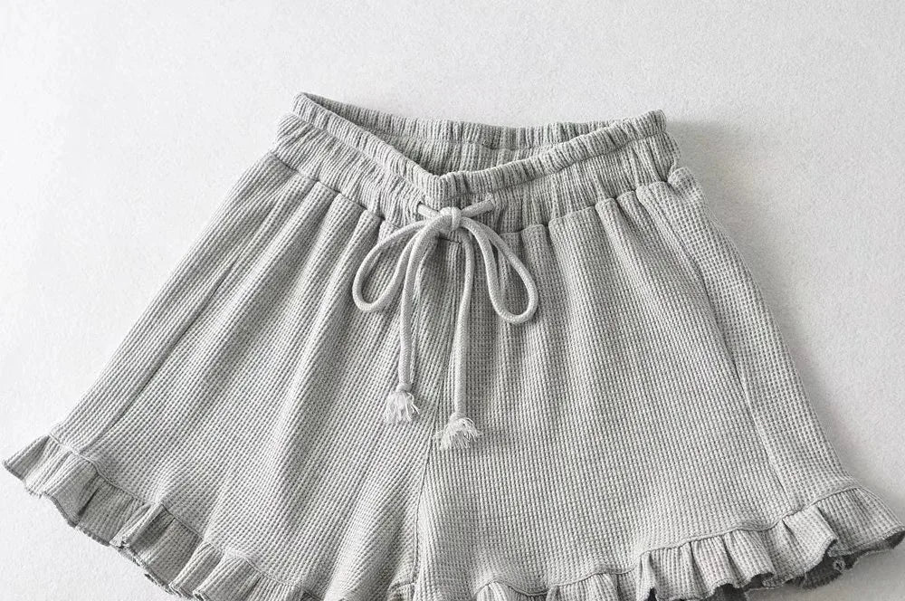 Women's Ruffled Shorts – Y2K High-Waist Loose Summer Shorts