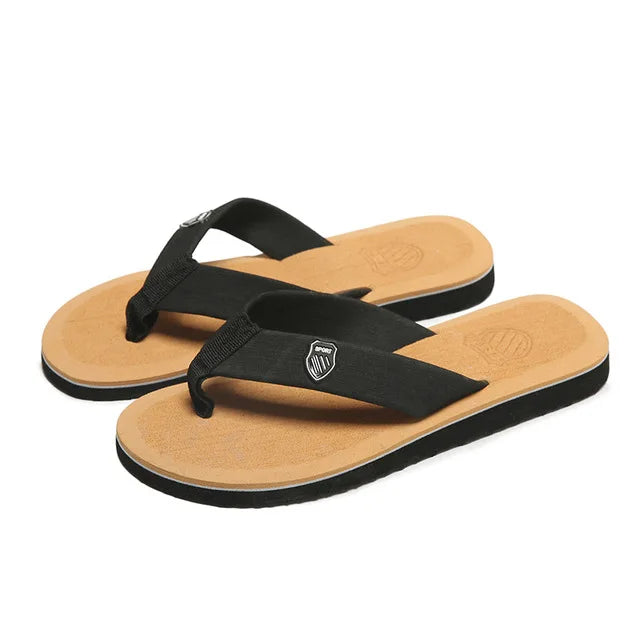 2025 Summer New Men's Flip Flops Indoor Outdoor Beach Sandals Thick Soft Sole Bathroom Slides Shoes Man Non-slip Home Slippers