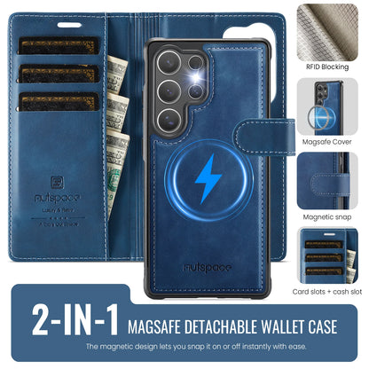 Leather Phone Case 2-in-1 Detachable Wallet Cover With Card Holder For Samsung Galaxy S25 Plus