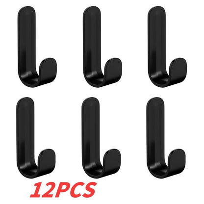 Wall Organizer Hook - 6pcs Multi Hook Hanger for Keys, Towels & Robes | Adhesive, No Punch