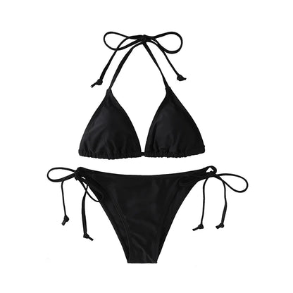 Sexy Bikini Set - Women Swimwear Triangle Brazilian String Lace Up Wire Free Beach Style