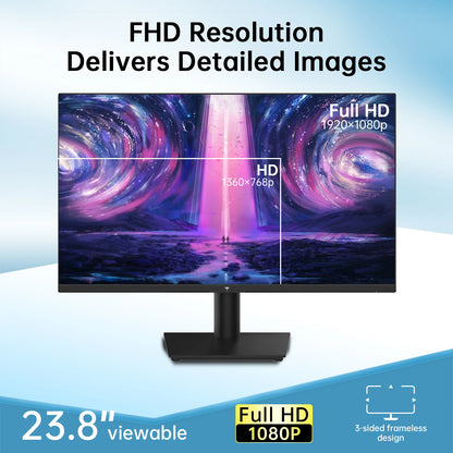 24 Inch 1080P Monitor - Gaming Monitor with Free Sync Display & 100Hz Refresh Rate