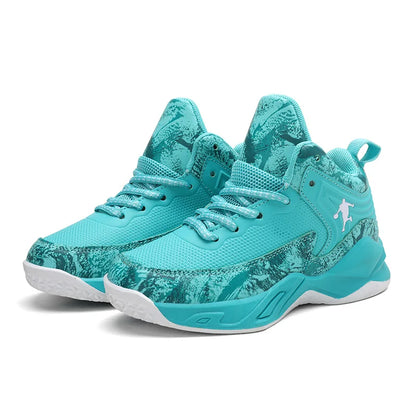 Children Basketball Shoes - Kids Sneakers Lace Up | Non Slip PU Leather High Top