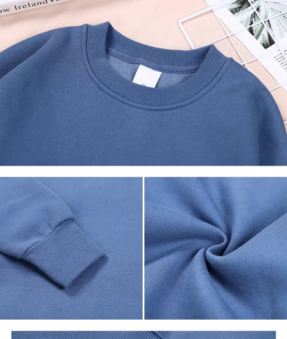 Solid Color Multicolor Woman Hoodie Casual Comfortable Clothing Loose Trendy Sweatshirt  Autumn Crewneck Female Pullovers