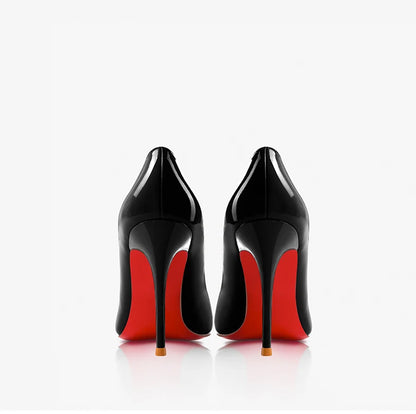 Black Women's Elegant High Heels Red Shiny Bottoms Luxury Brand Women Heels 2025 Trend Pointed Toe Sexy Party Pumps Shoes Women